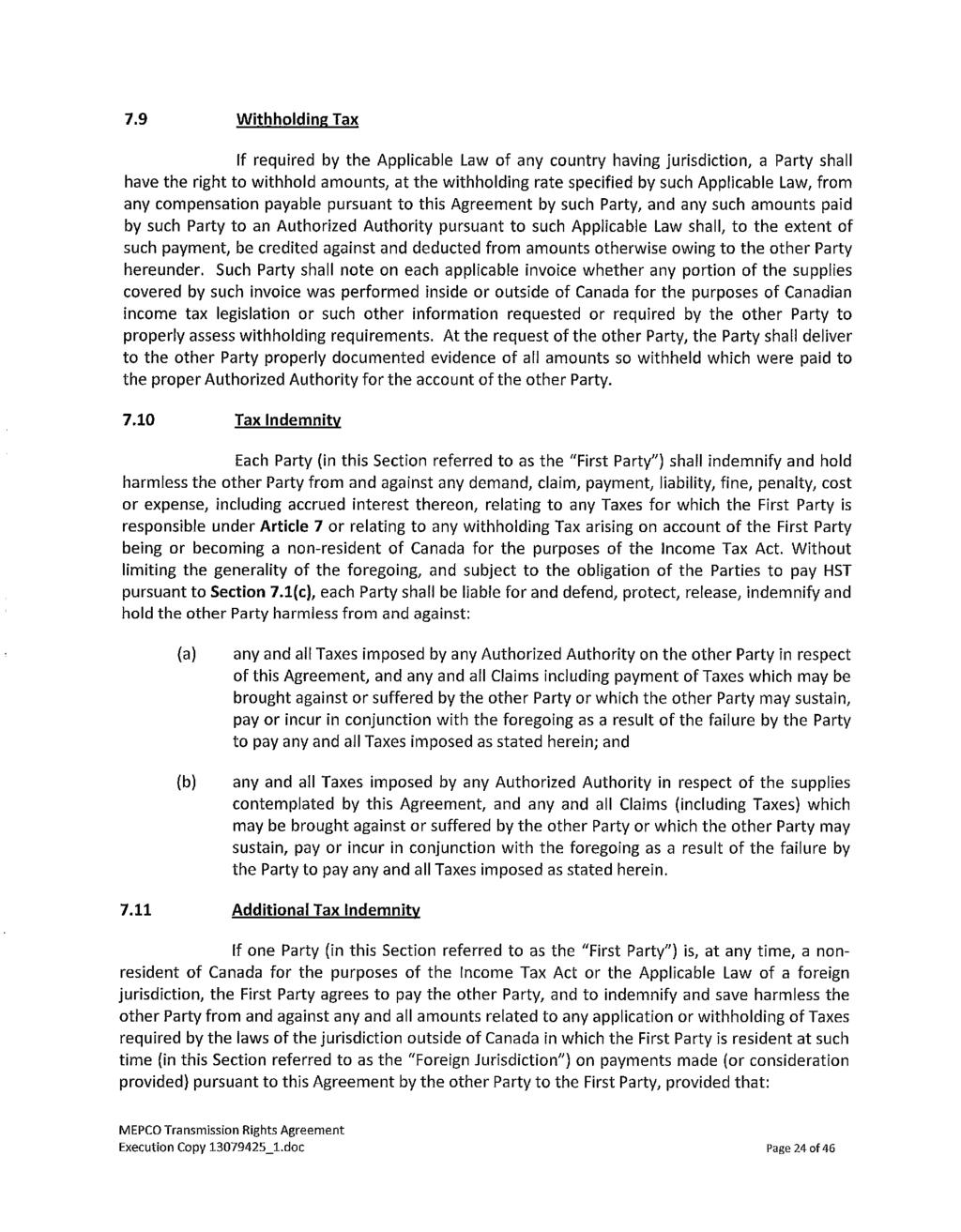 Maritime Link Appendix 2.08 Page 29 of 108 7.