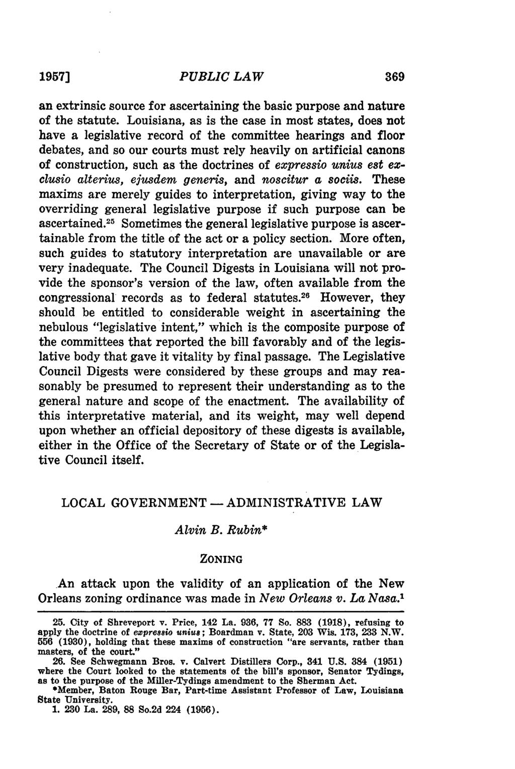 19571 PUBLIC LAW an extrinsic source for ascertaining the basic purpose and nature of the statute.