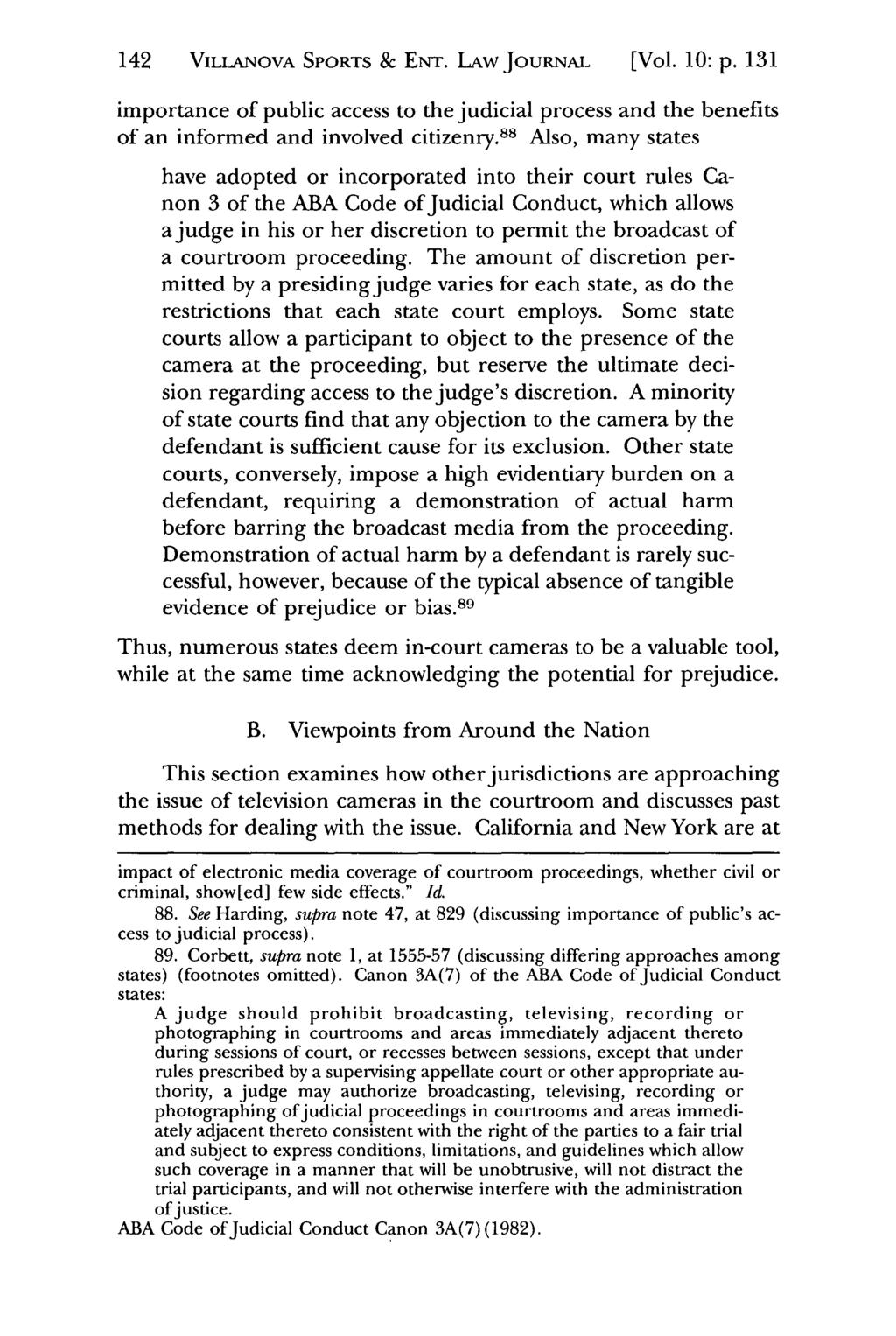 Jeffrey S. Moorad Sports Law Journal, Vol. 10, Iss. 1 [2003], Art. 7 142 VILIANOVA SPORTS & Ewr. LAW JOURmAL [Vol. 10: p.