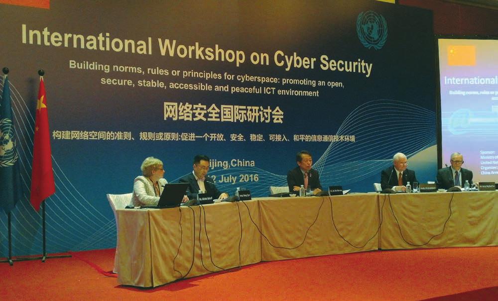 14 Building norms, rules or principles for cyberspace The opening session of the UNODA-China Joint International Workshop on Cyber Security.