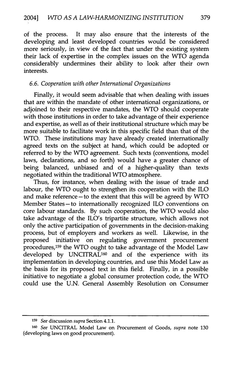 2004] WTO AS A LAW-HARMONIZING INSTITUTION 379 of the process.