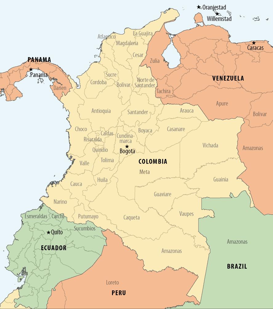 Figure 1. Colombia and Neighboring Countries Source: CRS.