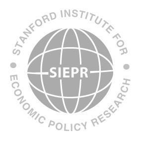 This work is distributed as a Discussion Paper by the STANFORD INSTITUTE FOR ECONOMIC POLICY RESEARCH SIEPR Discussion Paper No.
