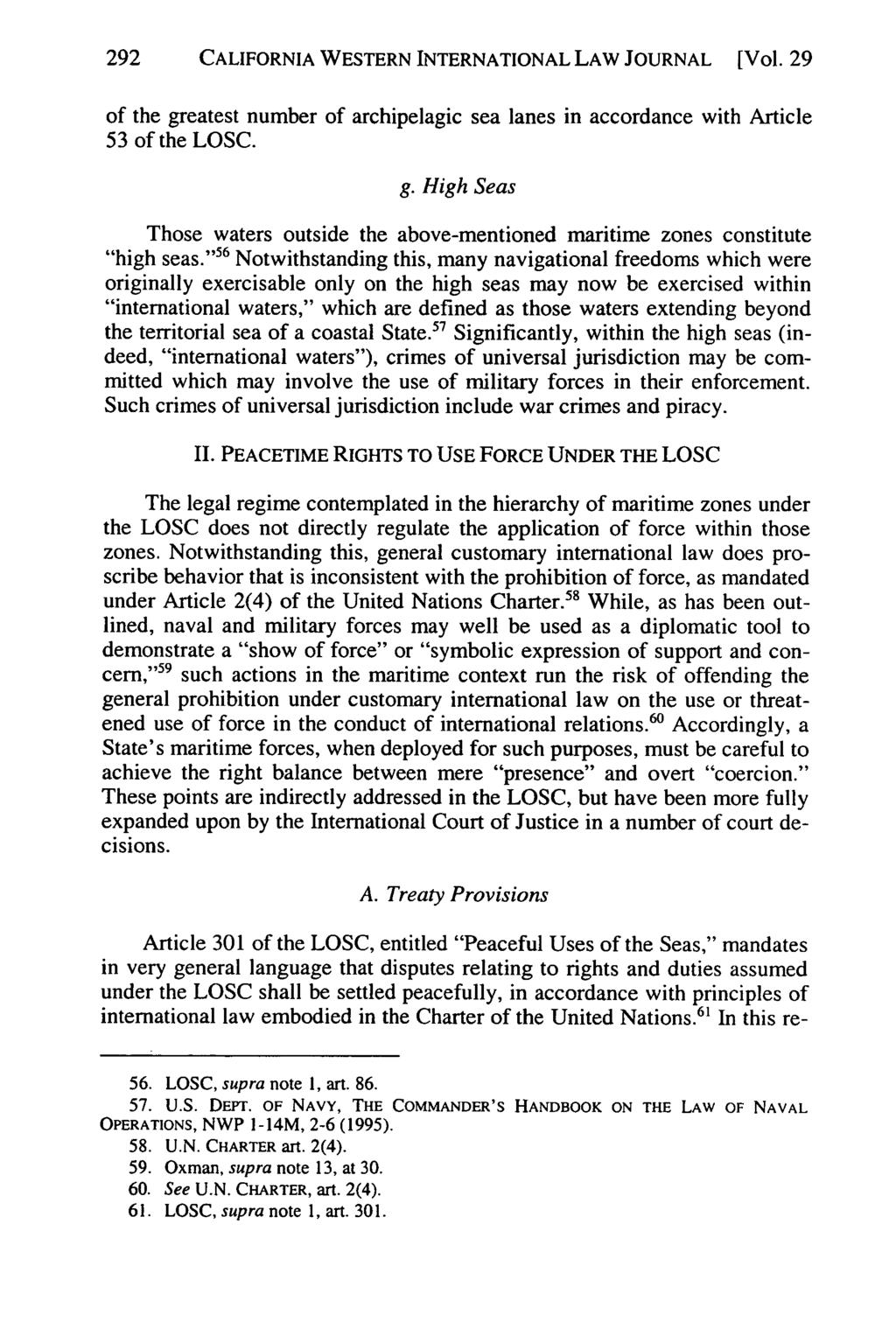 292 California CALIFORNIA Western WESTERN International Law INTERNATIONAL Journal, Vol. 29 [1998], LAW No. JOURNAL 2, Art. 3 [Vol.