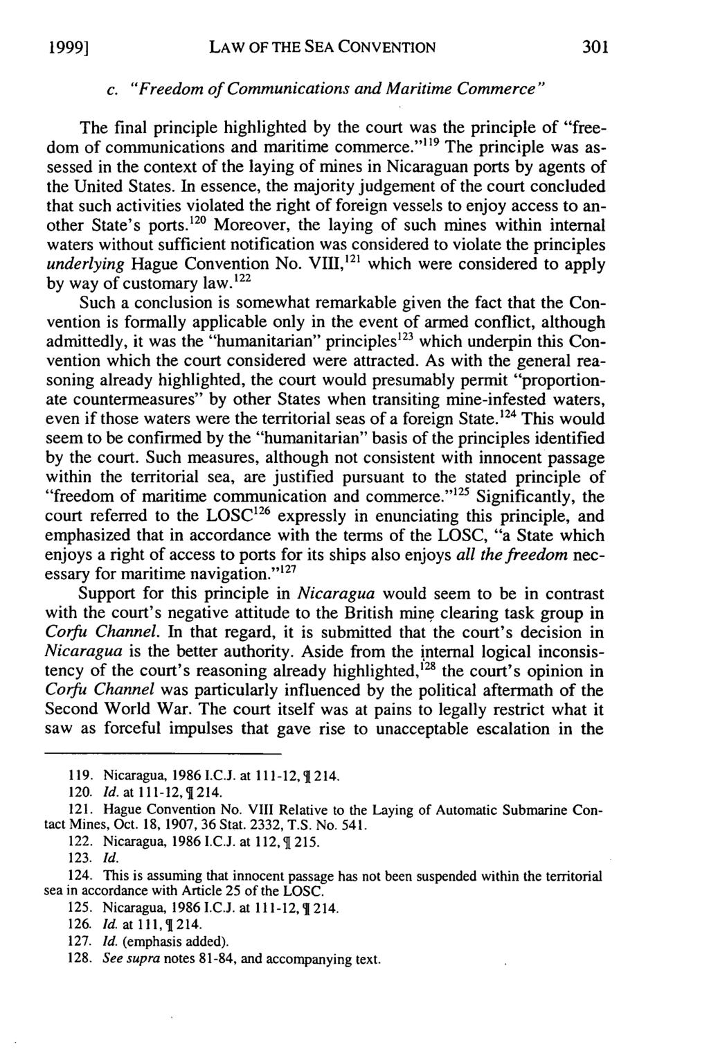 1999] Stephens: The Impact of the 1982 Law of the Sea Convention on the Conduct o LAW OF THE SEA CONVENTION c.