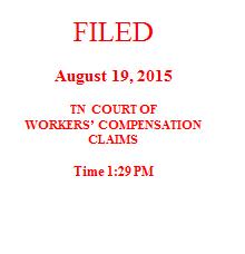 ) ) Judge: Dale Tipps EXPEDITED HEARING ORDER GRANTING MEDICAL AND TEMPORARY DISABILITY BENEFITS THIS CAUSE came to be heard before the undersigned Workers Compensation Judge on August 12, 2015, upon