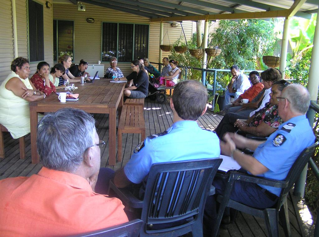 Participants at a government and service providers roundtable at Fitzroy Crossing WA.