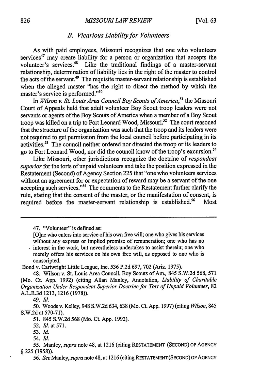 Missouri Law Review, Vol. 63, Iss. 3 [1998], Art. 7 MISSOURI LA WREVIEW [Vol. 63 B.