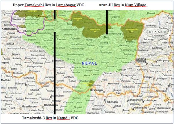 7. Field Case Studies The HP cases chosen for study is Upper Tamakoshi (UT), Tamakoshi-3 (T3) and Arun-III (A3), all located in the north-eastern part of Nepal in the Koshi Basin, that consumes a