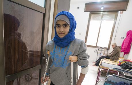 Enas is a Syrian child who lost her family during the bombing on the town of Heli, Syria. She is recovering from the wounds after being treated in a hospital supported by Islamic Relief.