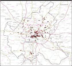 A Study on Chinese Firms in Hamburg Distribution of Chinese Firms in Hamburg in 2007 327 Chinese companies are included Red dots show companies that