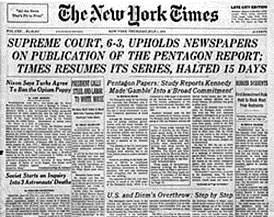 PENTAGON PAPERS Secret study on the history of U.S. involvement in Vietnam New York Times v.