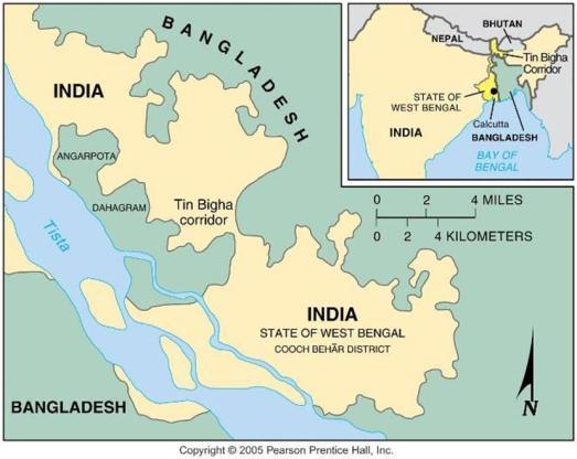 India: The Tin Bigha Corridor The Tin Bigha corridor fragmented two sections of the