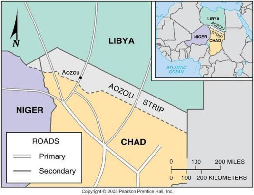Aozou Strip: A Geometric Boundary The straight boundary between Libya and Chad was drawn