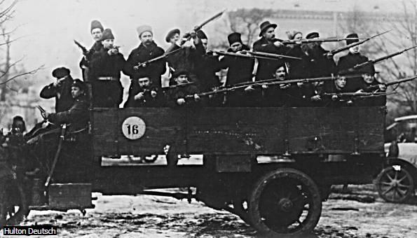 III THE FEBRUARY REVOLUTION Red Guards in Petrograd During the Russian Revolution (1917), the Red Guard assumed the responsibility of maintaining civil order in the city of Petrograd after mobs of