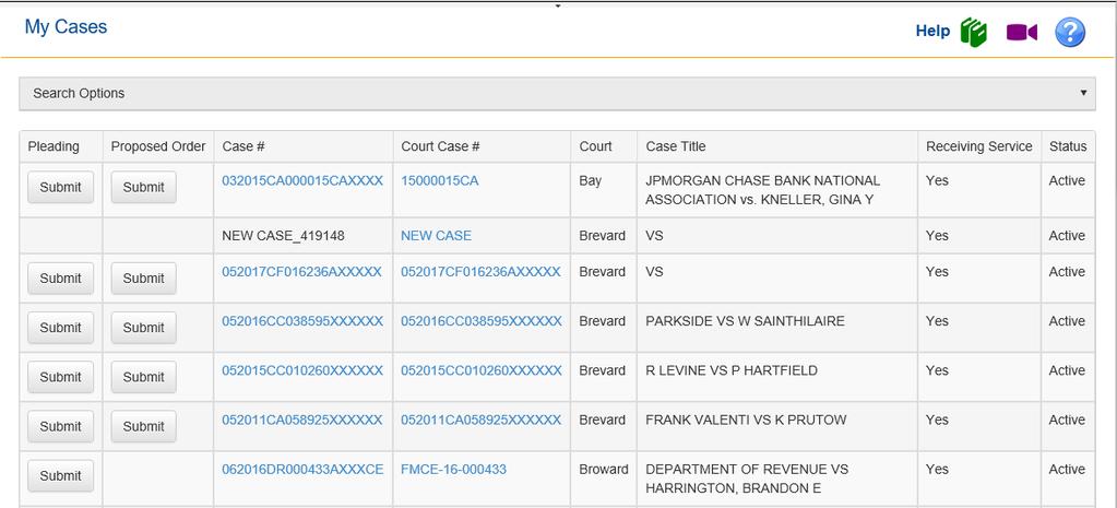 Filing Received Confirmation Florida Courts E-Filing Portal My Cases The filers will be able to submit subsequent filings through the Portal by accessing the My Cases screen after they