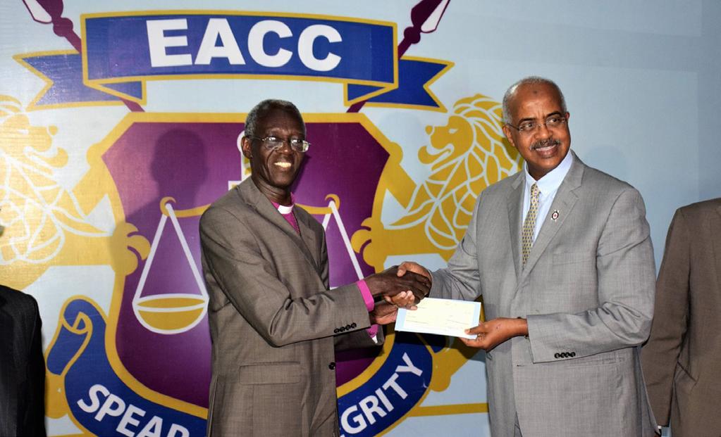 THE ETHICS AND ANTI CORRUPTION COMMISSION DONATES TOWARDS DISASTER RELIEF The Ethics and Anti Corruption Commission Chair, Rtd.