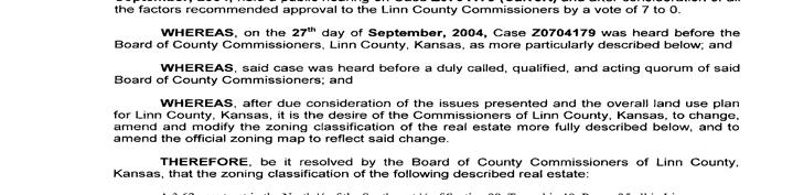 September 27, 2004 The Board of Linn County Commissioners met in a regular session.