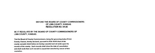December 20, 2004 The Board of Linn County Commissioners met in a regular session.