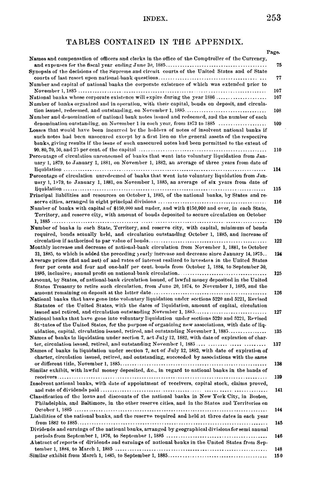 INDEX. 253 TABLES CONTAINED IN THE APPENDIX. Page.
