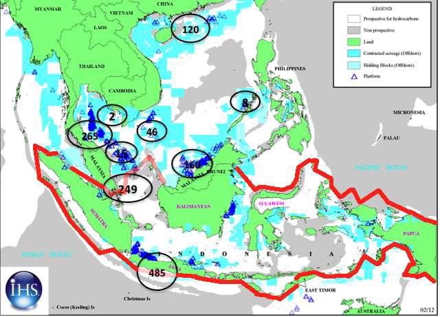 Figure 18: Offshore installations in territorial and archipelagic waters 17 Oil spills can have disastrous consequences on the marine environment.