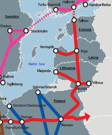 1.3. The Trans-European Transport Network (TEN-T) The multimodal North Sea-Baltic Corridor is the only Core Network Corridor (CNC) of the TEN-T that crosses all 3BS and therefore, provides the only