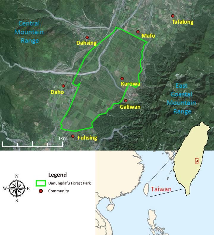 Sustainability 2015, 7 2050 Figure 2. Map of the Danungdafu Forestation Area in eastern Taiwan. Satellite map data: Google earth 2013, 2013 Cncs/Spot Image Image 2013 DigitalGlobe.