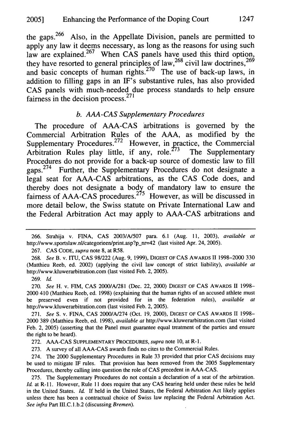 2005] Enhancing the Performance of the Doping Court 1247 the gaps.