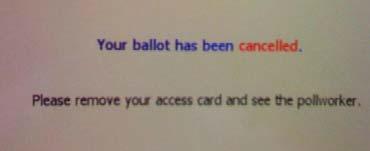 Remove voter access card.