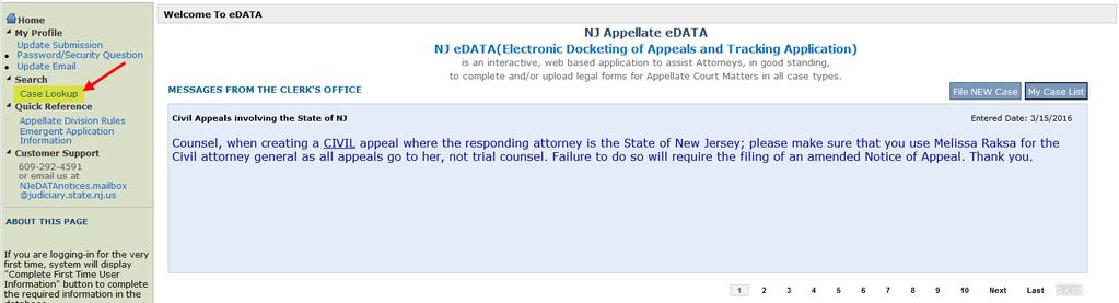 Filed by Substituting Attorney Log in to ecourts Appellate Click on My Case List button.