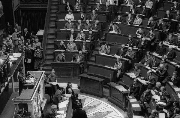Mrs. Veil delivered a speech before the French Parliament in 1974 defending a bill allowing abortion. AGENCE FRANCE-PRESSE GETTY IMAGES Mrs.