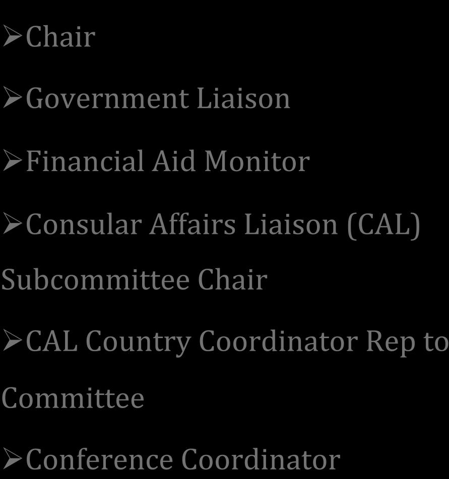 MEMBERS SUPPORTING MEMBERS Chair Regulatory Practice Committee Government Liaison Financial