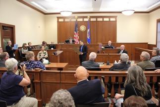 The tour gave visitors the opportunity to see firsthand the results of a major remodeling project that updated and modernized the oldest active courthouse in the state, transformed the former