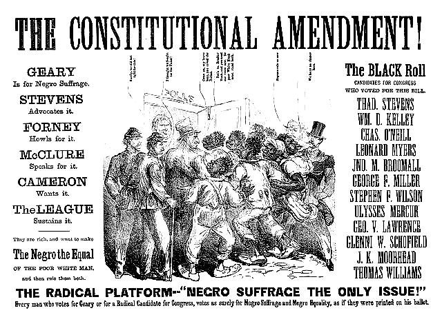 Page 10 Poster using what today would be called racist propaganda to oppose granting The Freedman the right to vote.