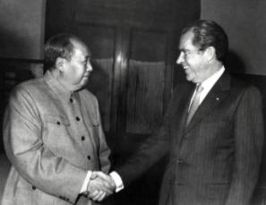 Nixon meets Mao In April, in what became known as "ping pong diplomacy,"