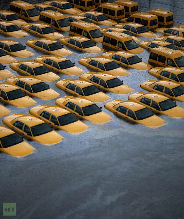 Drowned cabs in New