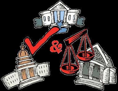 Separation of Powers Each branch can participate in & partially or temporarily obstruct work