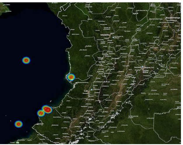 Panama El Charco Ecuador Figure 21.. Map illustrates semi-submersible seizures from 2009 2010 conducted by the U.S.