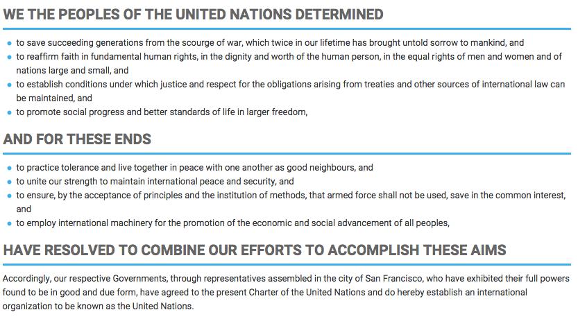 Preamble to the UN Charter Source: www.un.