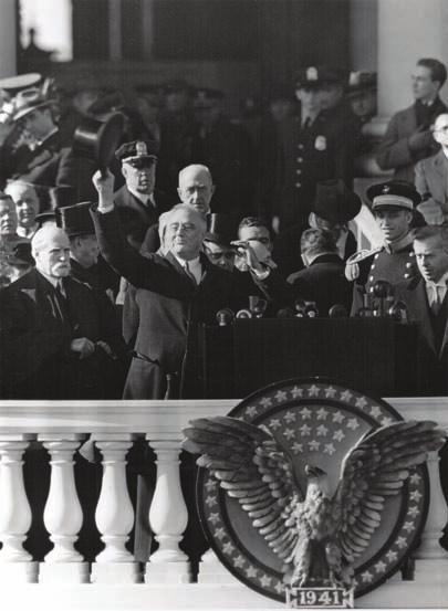 President Franklin Roosevelt waves to onlookers after being sworn in for a third term in office. SS.7.C.3.8 CRITICAL THINKING Assessing Do you think term limits are necessary? Explain your reasoning.