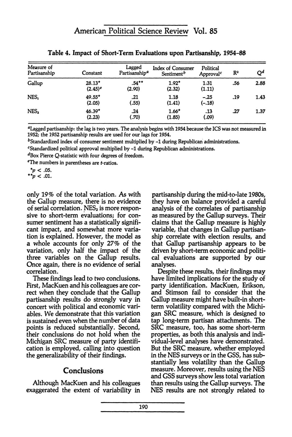American Political Science Review Vol. 85 Table 4.