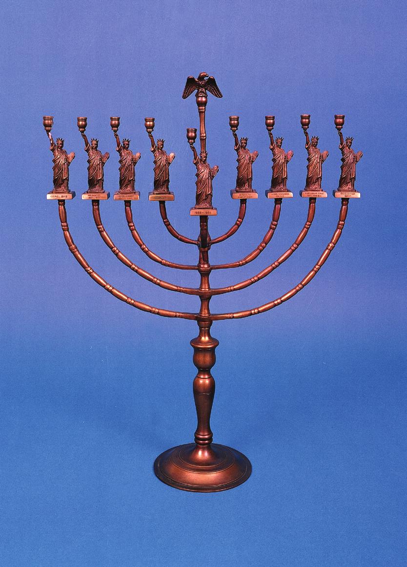 Arti fact: Statue of Liberty Menorah ID: 923.98 Alternate : Liberty Bell Menorah, ID: 2002.A.176 1. What is this object? What is used for? [Menorah, used on Hanukkah to light candles for the holiday.