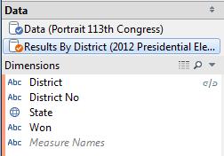 3) Click on the Results by District (2012 Presidential Election Results ) data source.