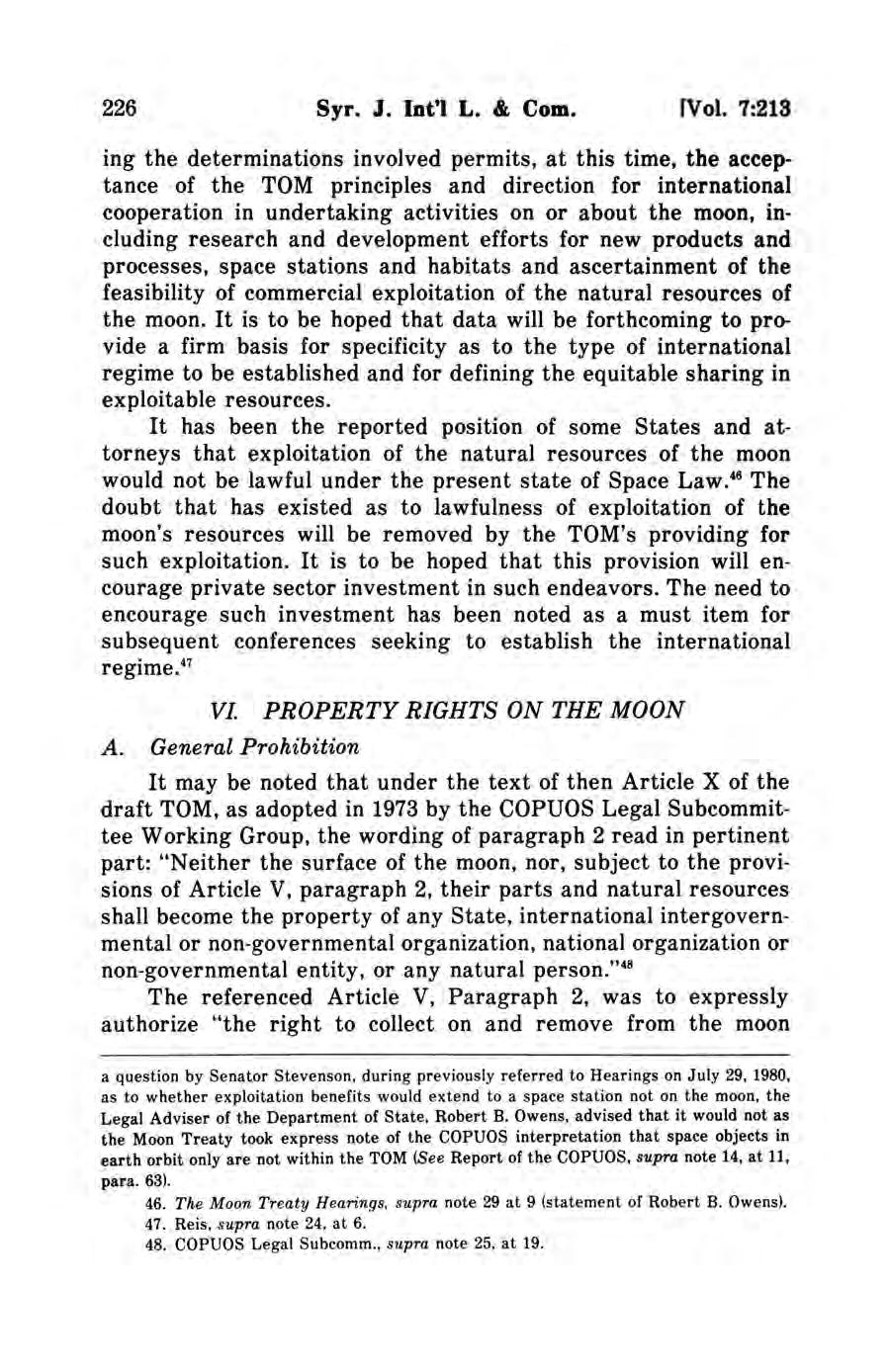 Syracuse Journal of International Law and Commerce, Vol. 7, No. 2 [1980], Art. 6 226 Syr. J. Int'I L. & Com. rvol.