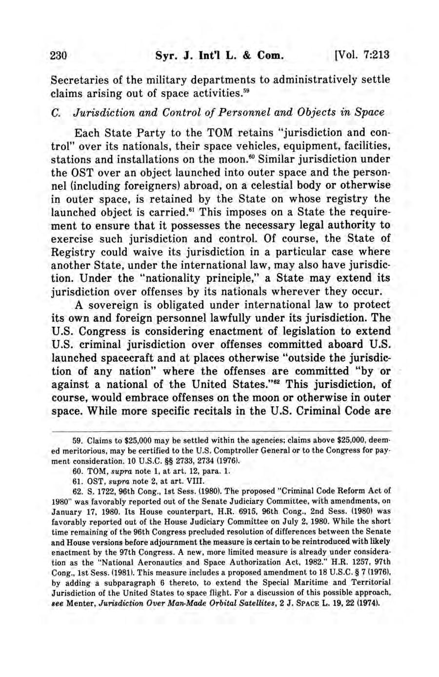 Syracuse Journal of International Law and Commerce, Vol. 7, No. 2 [1980], Art. 6 230 Syr. J. lnt'l L. & Com. [Vol.