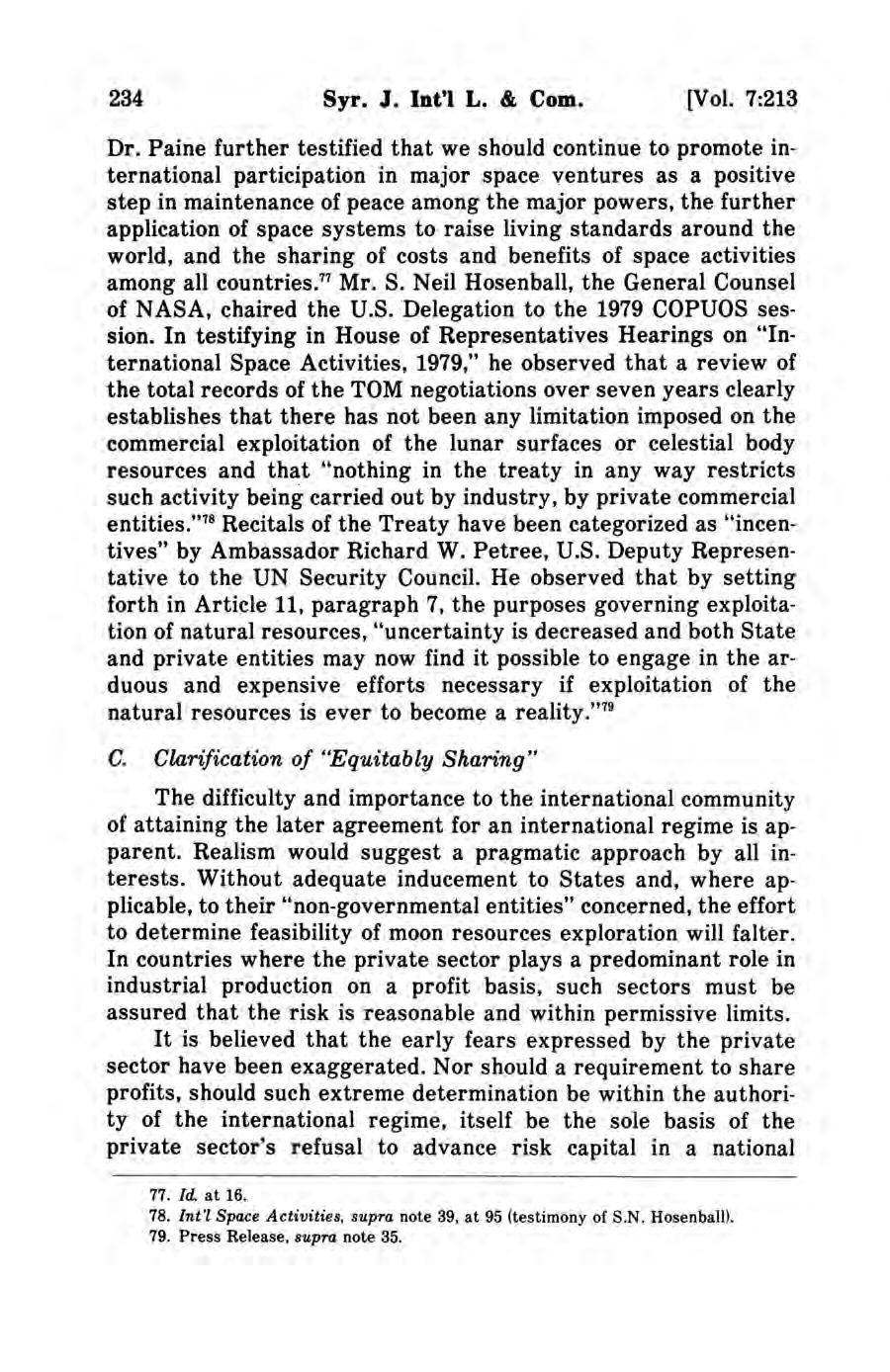 Syracuse Journal of International Law and Commerce, Vol. 7, No. 2 [1980], Art. 6 234 Syr. J. Int'l L. & Com. [Vol. 7:213 Dr.