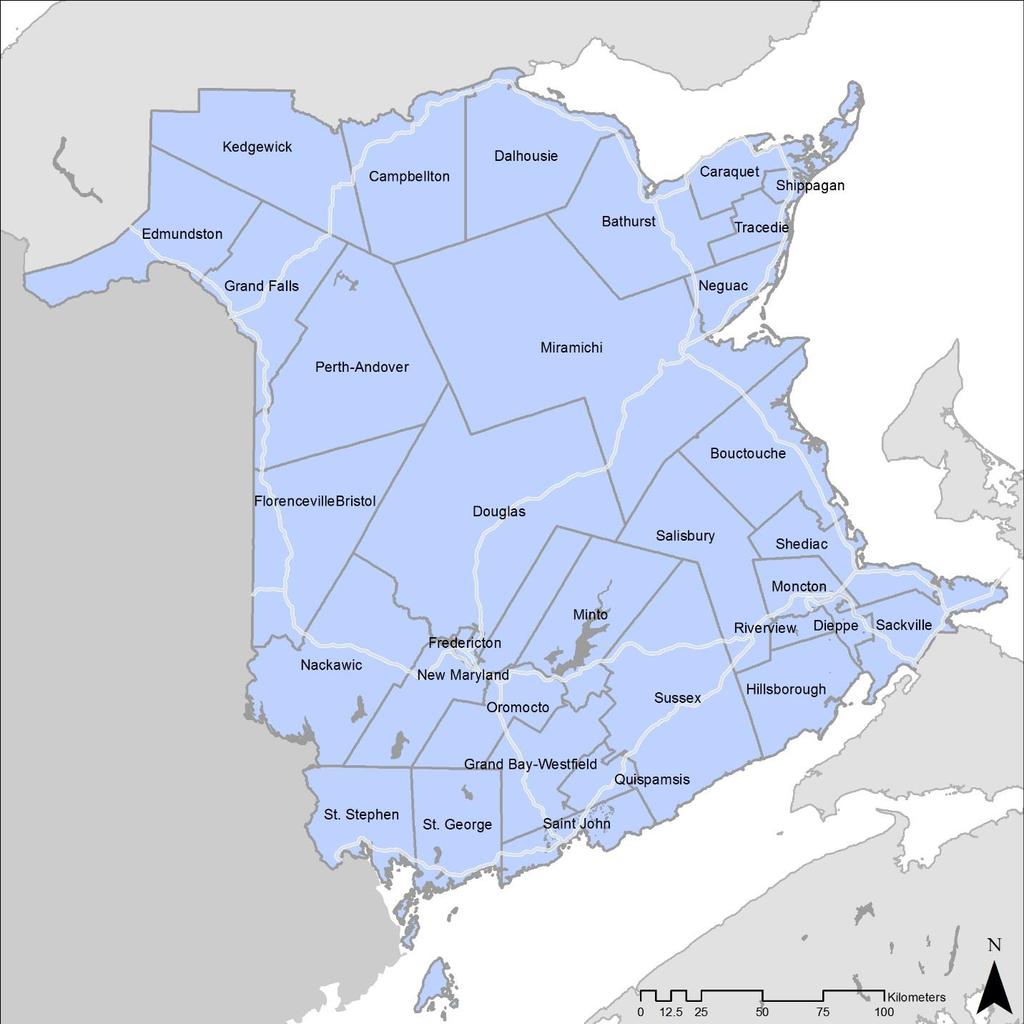 Map 2: Map of New Brunswick