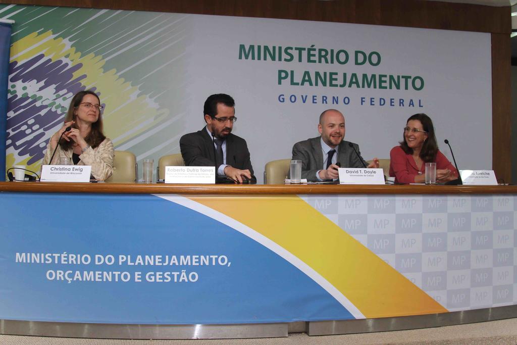 Left to right: Christina Ewig, Roberto Dutra Torres, David Doyle, and Marta Arretche.