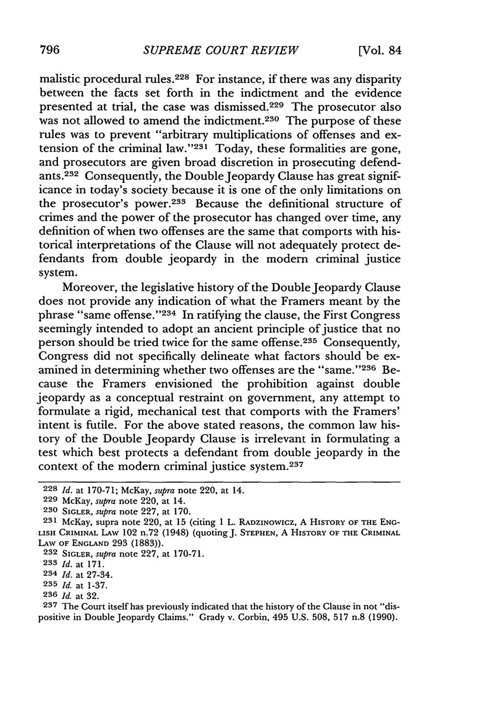 796 SUPREME COURT REVIEW [Vol. 84 malistic procedural rules.