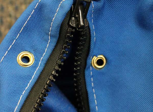 the zipper Find BLUE INTAB seal Insert BLUE INTAB seal through both